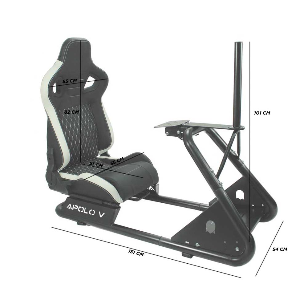 Foto 5 pulgar | Simulador De Carreras Gamer Psr Asiento Base Monitor Blanco / Negro