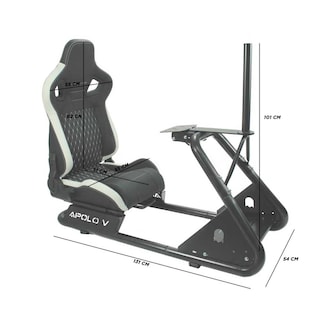 Foto 4 | Simulador De Carreras Gamer Psr Asiento Base Monitor Blanco / Negro