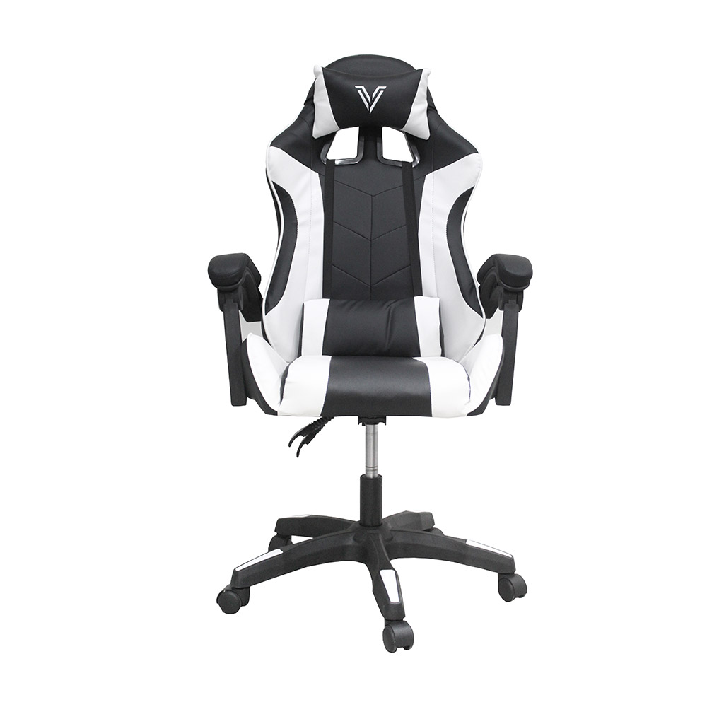 Foto 3 pulgar | Silla Gamer Vanlig Negra con Blanco Reclinable Ergonómica