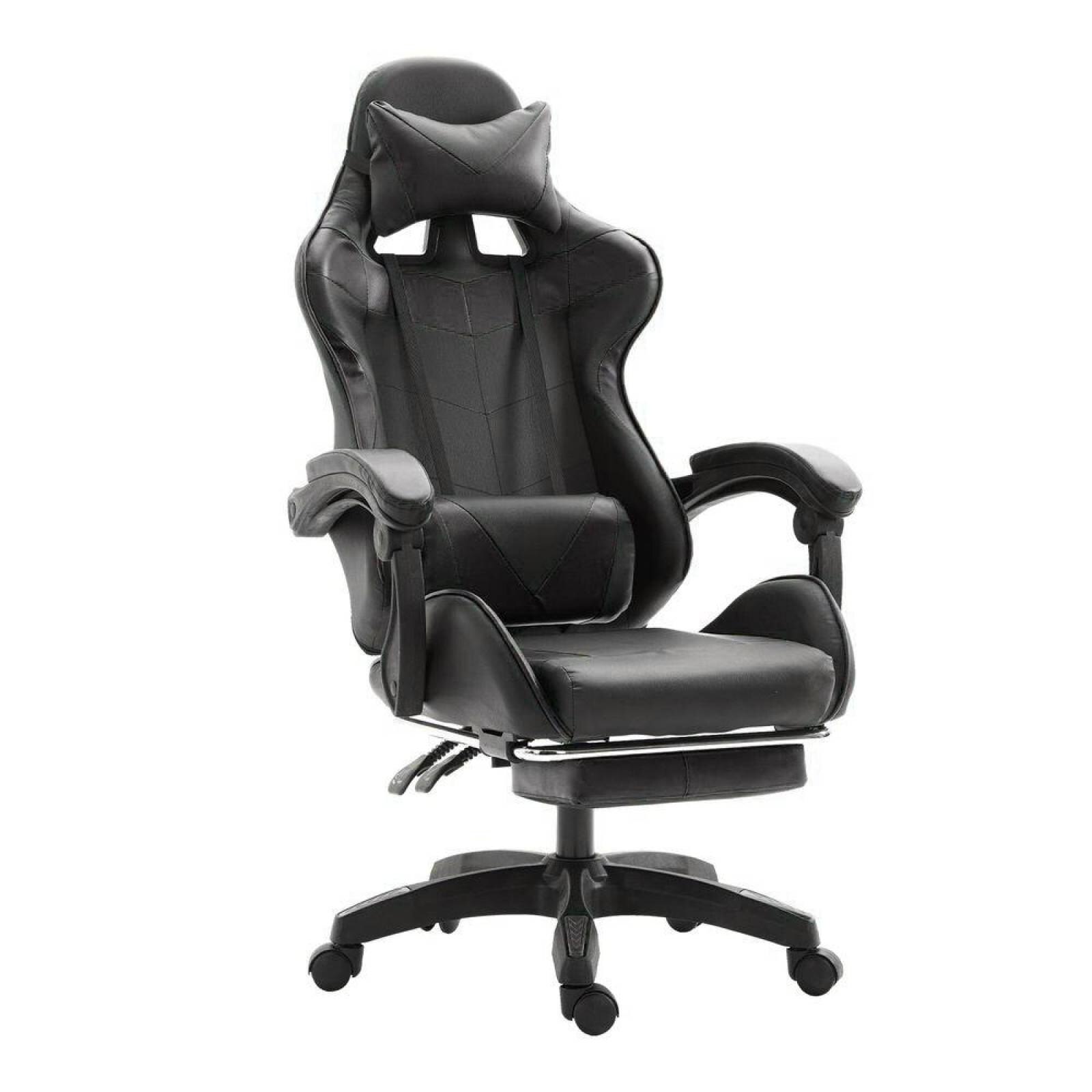 Silla Gamer Green Apple Negra Ergonómica Reclinable Almohadilla Lumbar