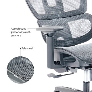 Foto 3 | Silla de Oficina Gamer Big Boss V2 Gris Microcase