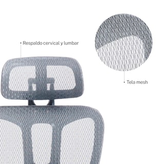 Foto 4 | Silla de Oficina Gamer Big Boss V2 Gris Microcase