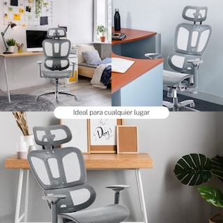 Foto 5 | Silla de Oficina Gamer Big Boss V2 Gris Microcase