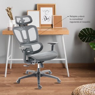 Foto 6 | Silla de Oficina Gamer Big Boss V2 Gris Microcase