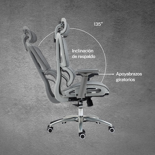Foto 7 | Silla de Oficina Gamer Big Boss V2 Gris Microcase