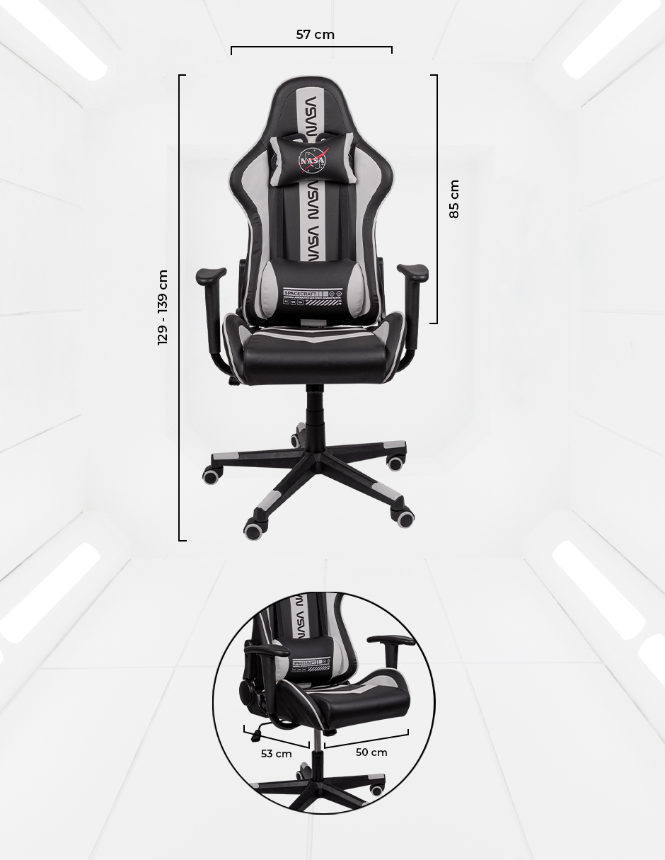 Foto 7 pulgar | Silla Gaming Nasa Negra Ajustable Negra