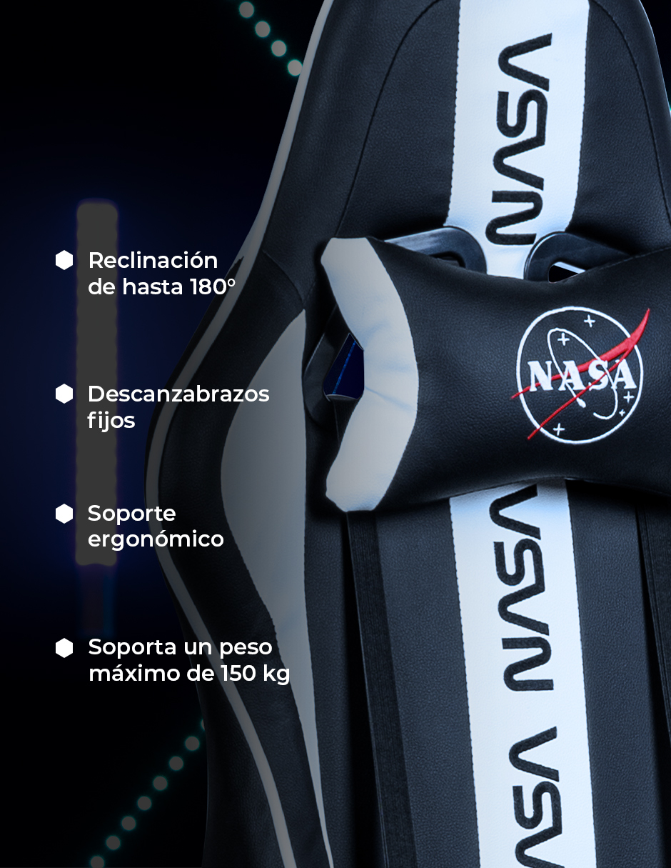 Foto 8 pulgar | Silla Gaming Nasa Negra Ajustable Negra