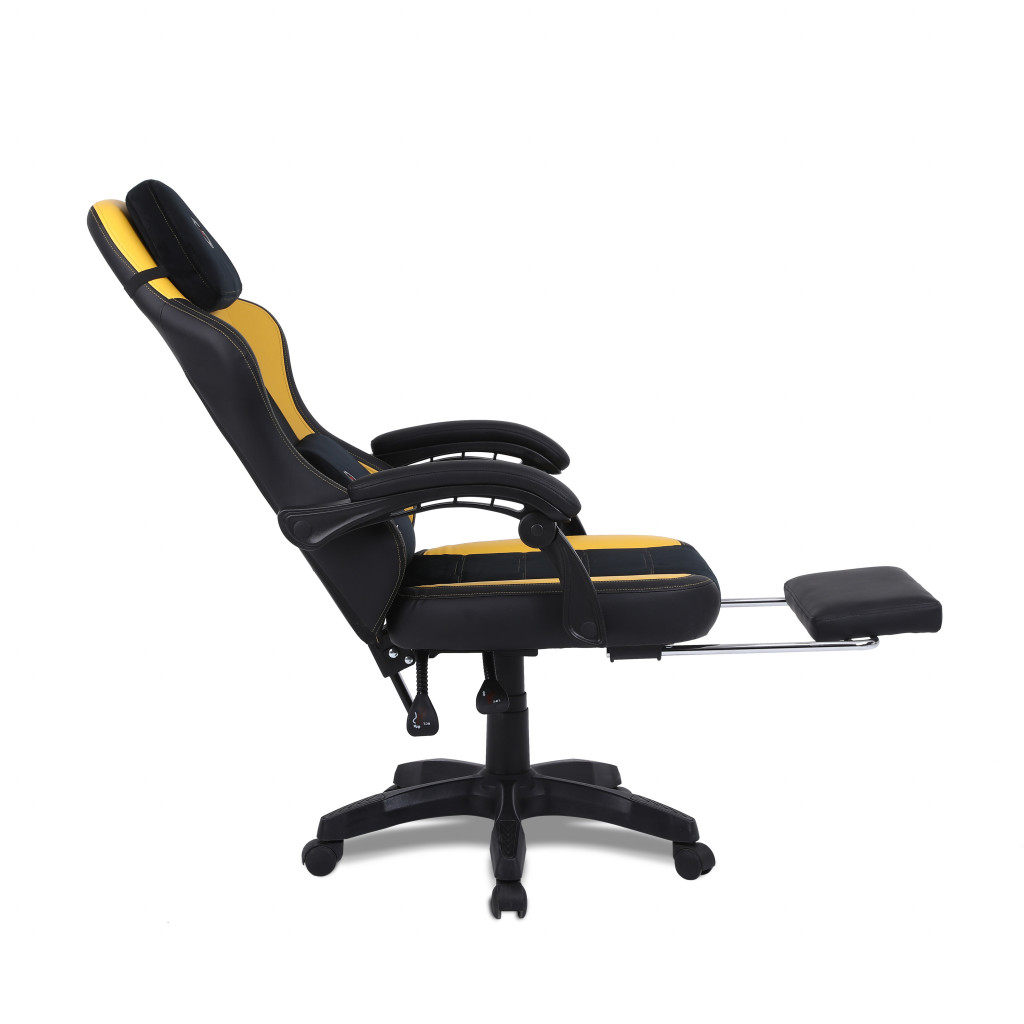 Foto 7 pulgar | Silla Gamer Getttech Gar-gaopy-g2-yl Respaldo Ajustable, Reposapies Y Almohada De Masaje Ruedas Silenciosas 120k