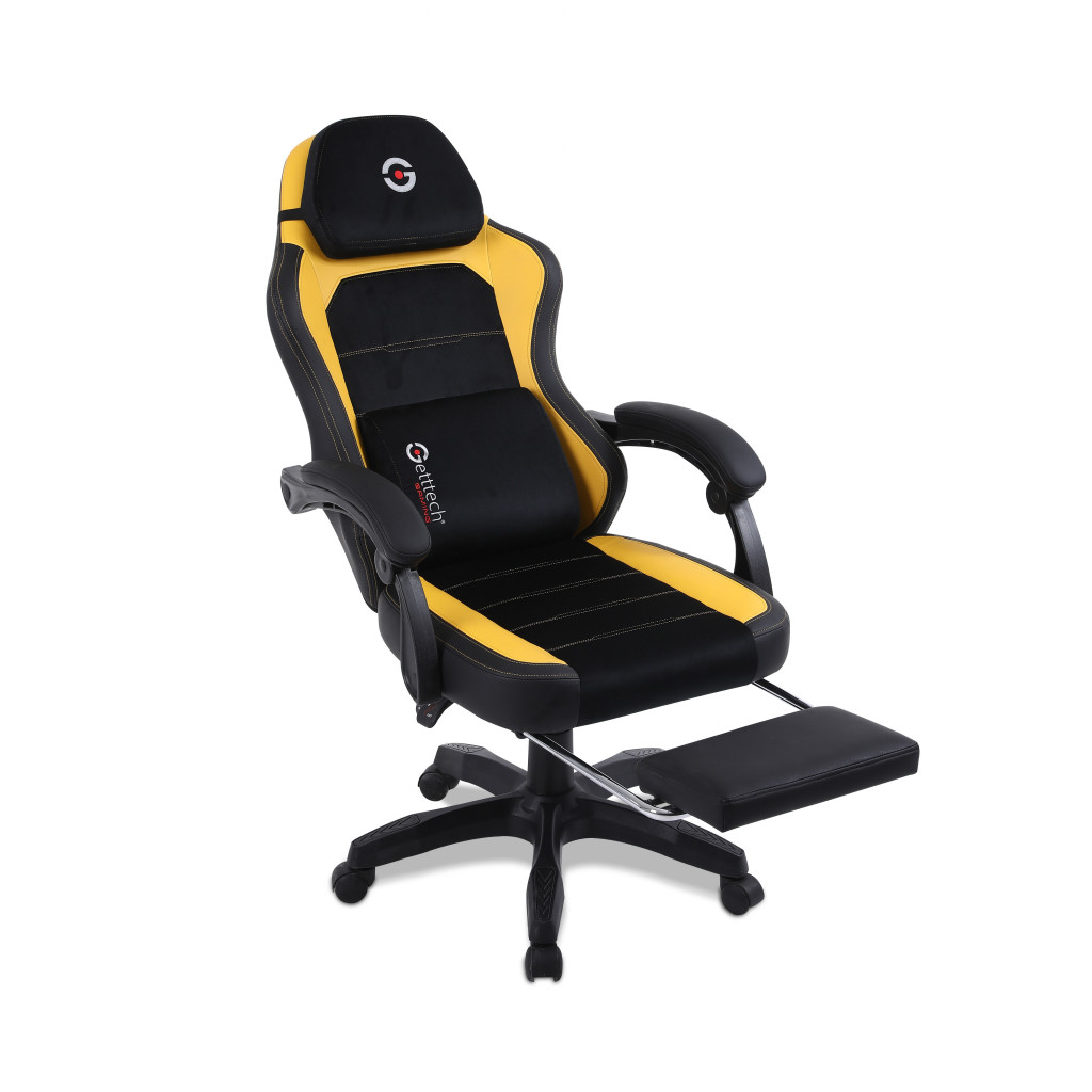 Foto 8 pulgar | Silla Gamer Getttech Gar-gaopy-g2-yl Respaldo Ajustable, Reposapies Y Almohada De Masaje Ruedas Silenciosas 120k