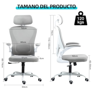 Foto 2 | Silla Oficina Ergonómica Yatahome Rula Blanco