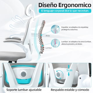 Foto 4 | Silla Oficina Ergonómica Yatahome Rula Blanco
