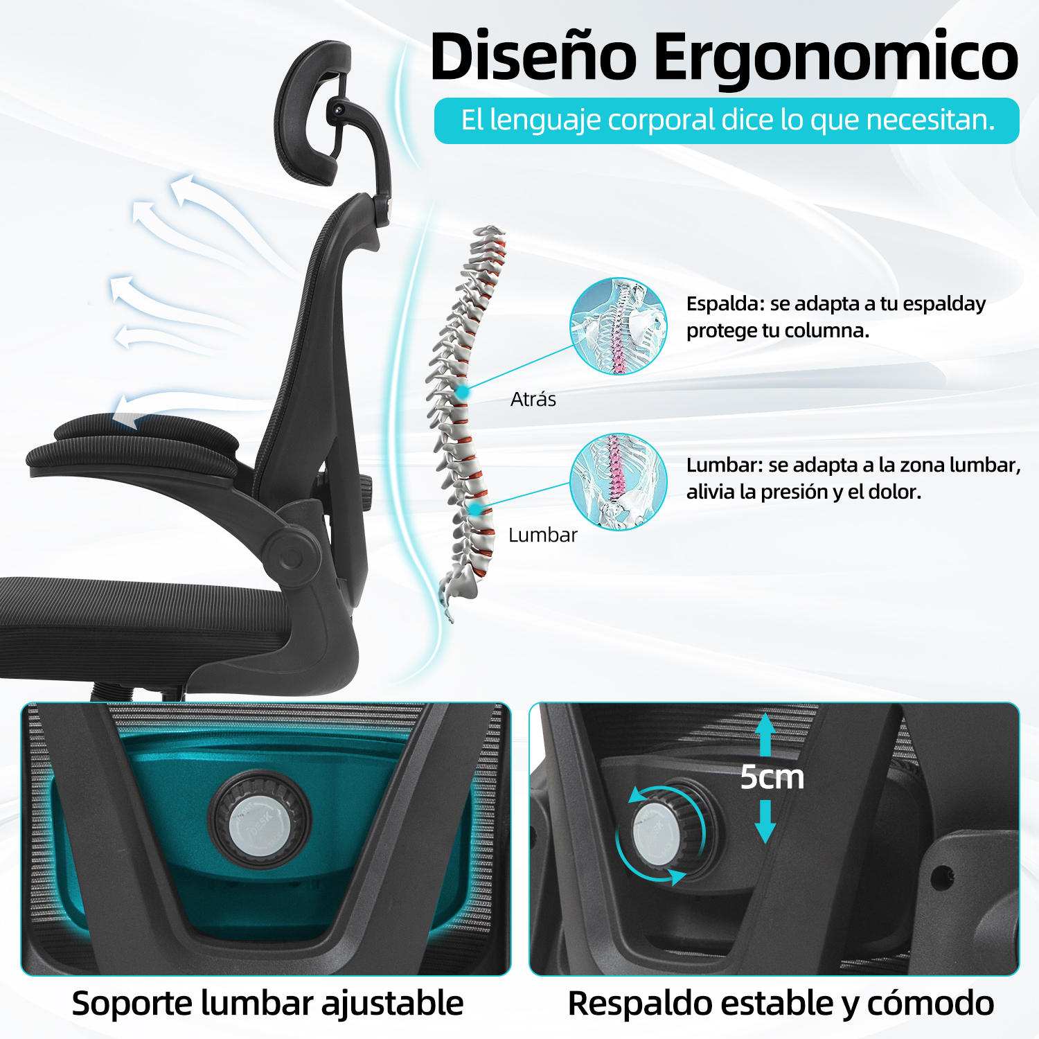 Foto 5 pulgar | Silla Oficina Ergonómica Yatahome Rula Negro