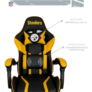Foto 4 | Silla Gamer NFL Pittsburgh Steelers Reclinable