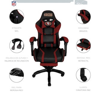 Foto 3 | Silla Gamer NFL San Francisco49s Reclinable