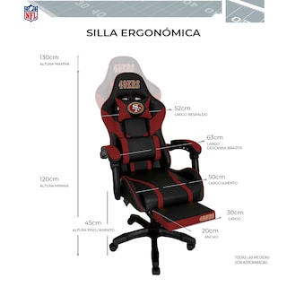 Foto 5 | Silla Gamer NFL San Francisco49s Reclinable
