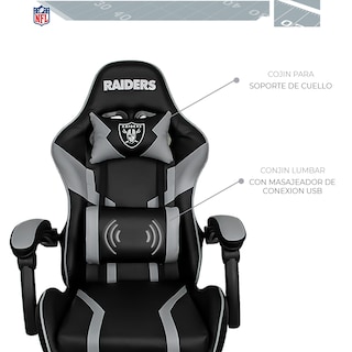 Foto 4 | Silla Gamer NFL Las Vegas Raiders Reclinable