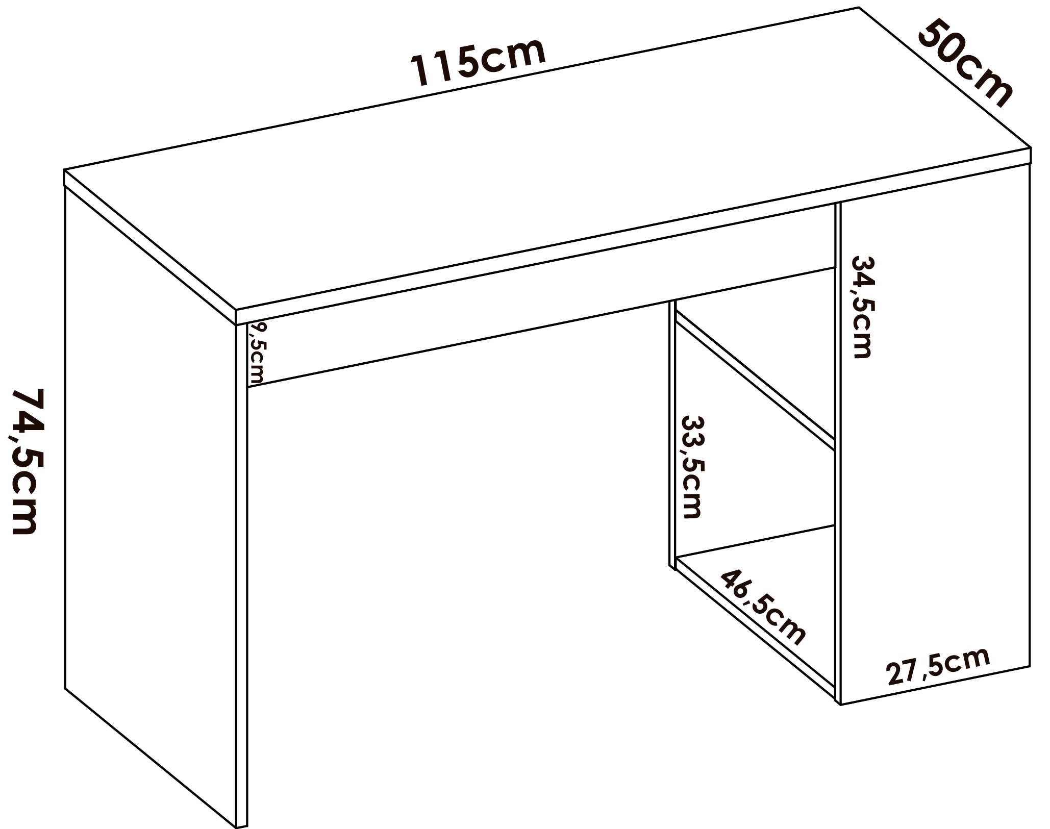 Foto 5 pulgar | Escritorio Rectangular Estructura de Madera Procesada Alterego Blanco