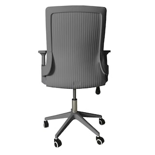Foto 3 | Silla De Oficina Giratoria Gris Con Altura Ajustable, Asiento Acolchado, Respaldo Reclinable Y Base De Metal
