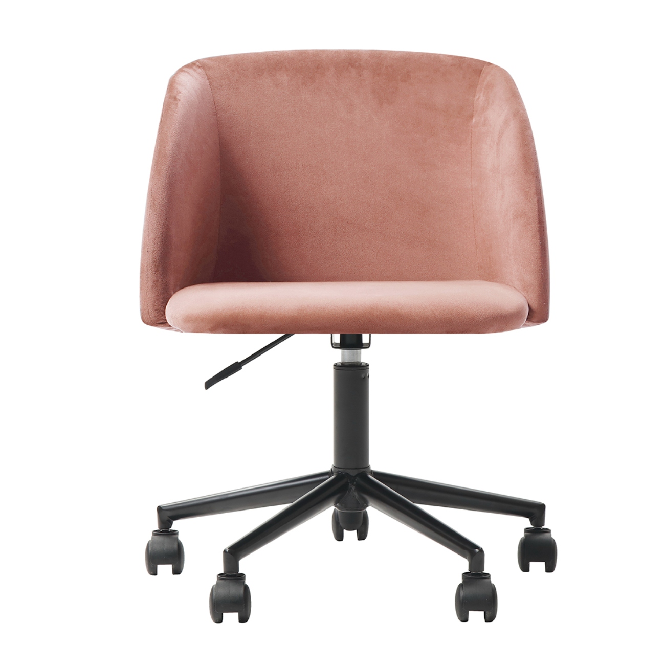 Foto 2 pulgar | Silla De Oficina Giratoria En Terciopelo Rosa Con Altura Ajustable Y Asiento Acolchado