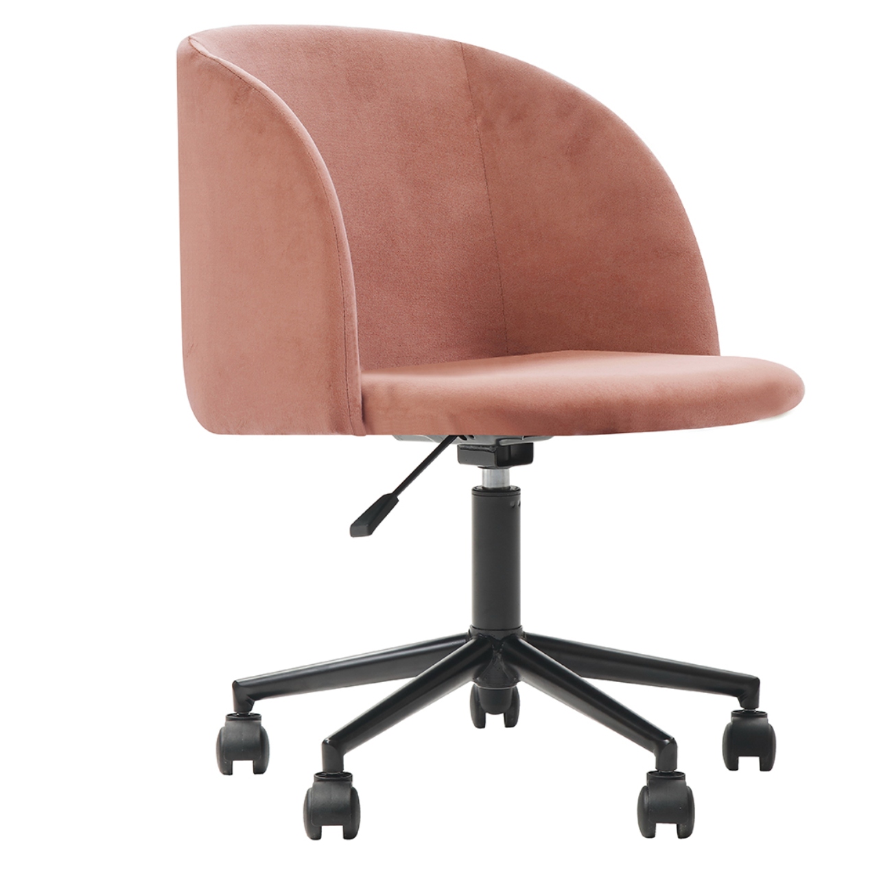 Foto 3 pulgar | Silla De Oficina Giratoria En Terciopelo Rosa Con Altura Ajustable Y Asiento Acolchado