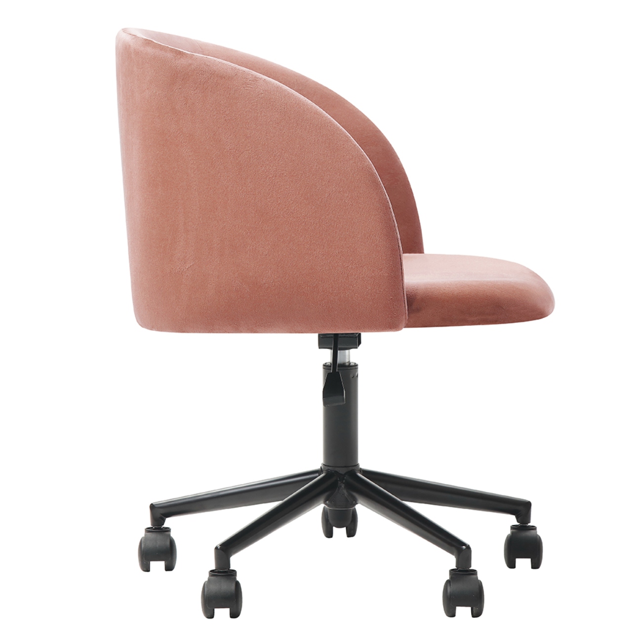 Foto 5 pulgar | Silla De Oficina Giratoria En Terciopelo Rosa Con Altura Ajustable Y Asiento Acolchado