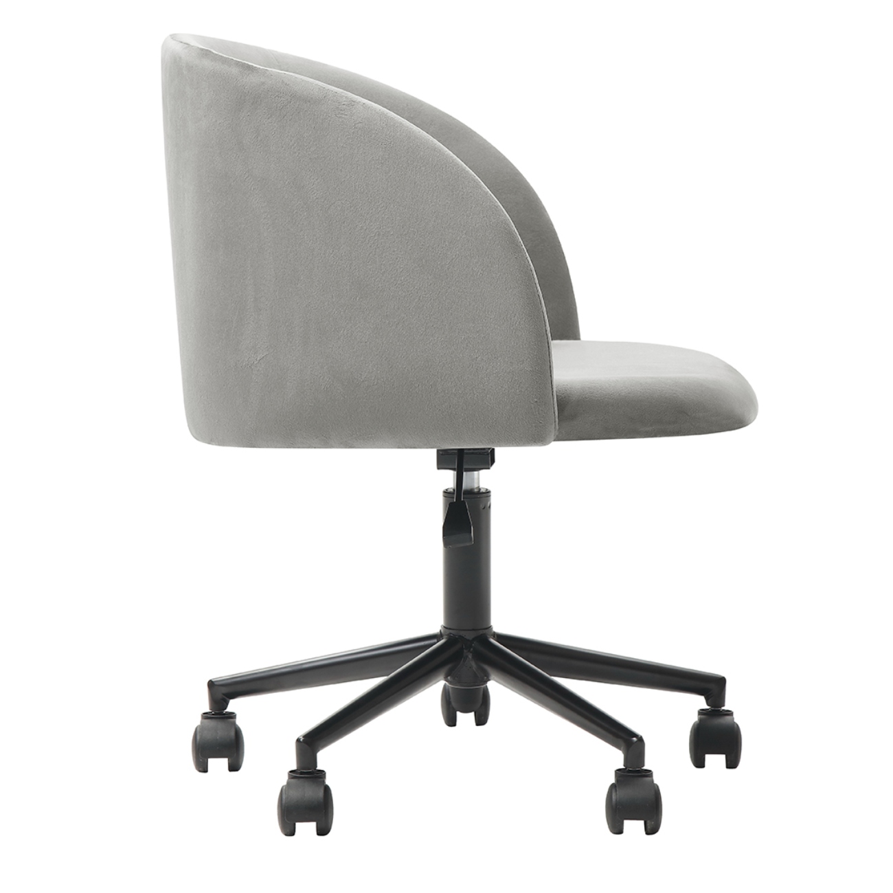 Foto 3 pulgar | Silla De Oficina Giratoria En Terciopelo Gris Con Altura Ajustable Y Asiento Acolchado