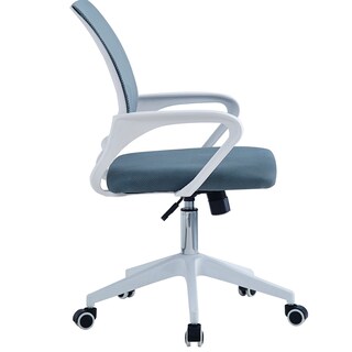Foto 2 | Silla De Oficina Giratoria Gris Y Blanca. Altura Ajustable, Asiento Acolchado Y Base De Metal