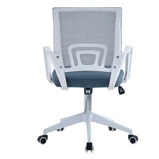 Foto 3 | Silla De Oficina Giratoria Gris Y Blanca. Altura Ajustable, Asiento Acolchado Y Base De Metal
