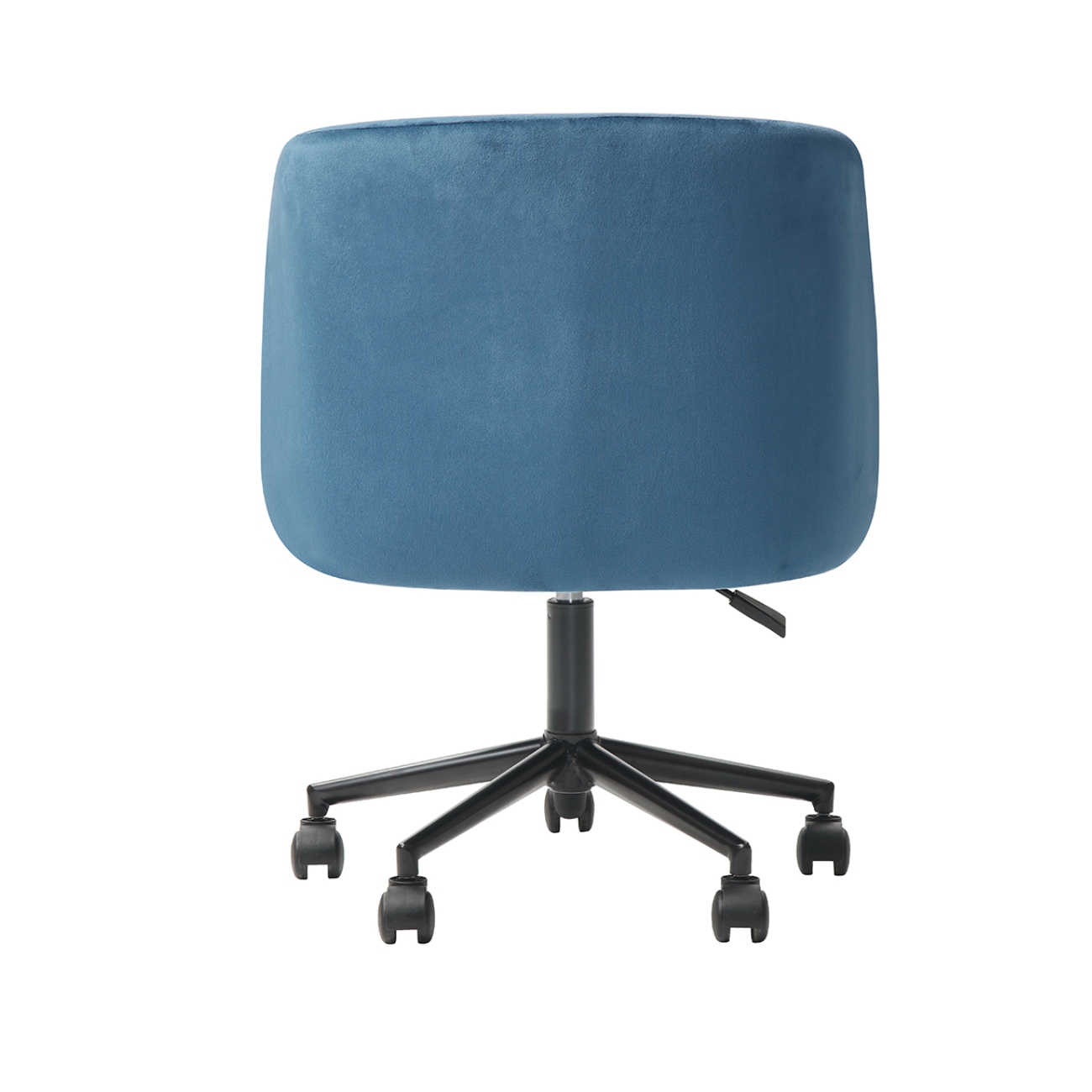 Foto 4 pulgar | Silla De Oficina Giratoria En Terciopelo Azul Con Altura Ajustable Y Asiento Acolchado