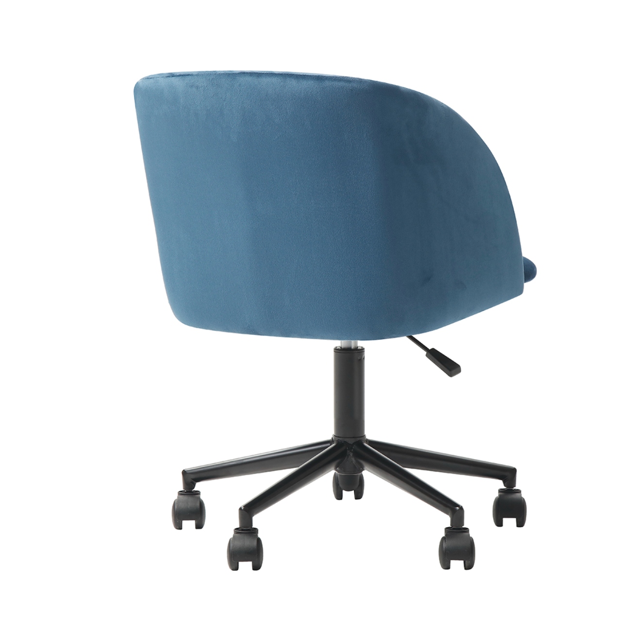 Foto 5 pulgar | Silla De Oficina Giratoria En Terciopelo Azul Con Altura Ajustable Y Asiento Acolchado