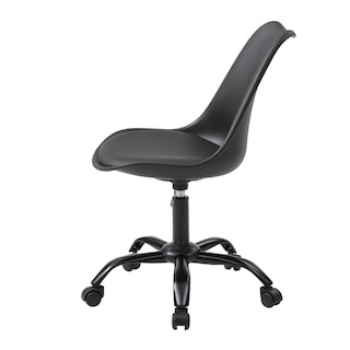 Foto 3 | Silla De Oficina Giratoria Negra Con Altura Ajustable, Asiento En Vinipiel Y Base De Metal