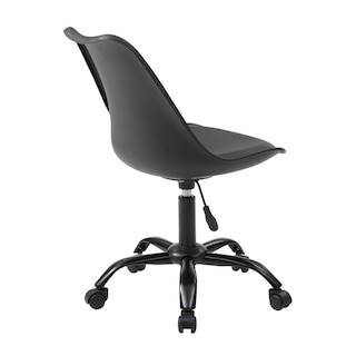 Foto 4 | Silla De Oficina Giratoria Negra Con Altura Ajustable, Asiento En Vinipiel Y Base De Metal