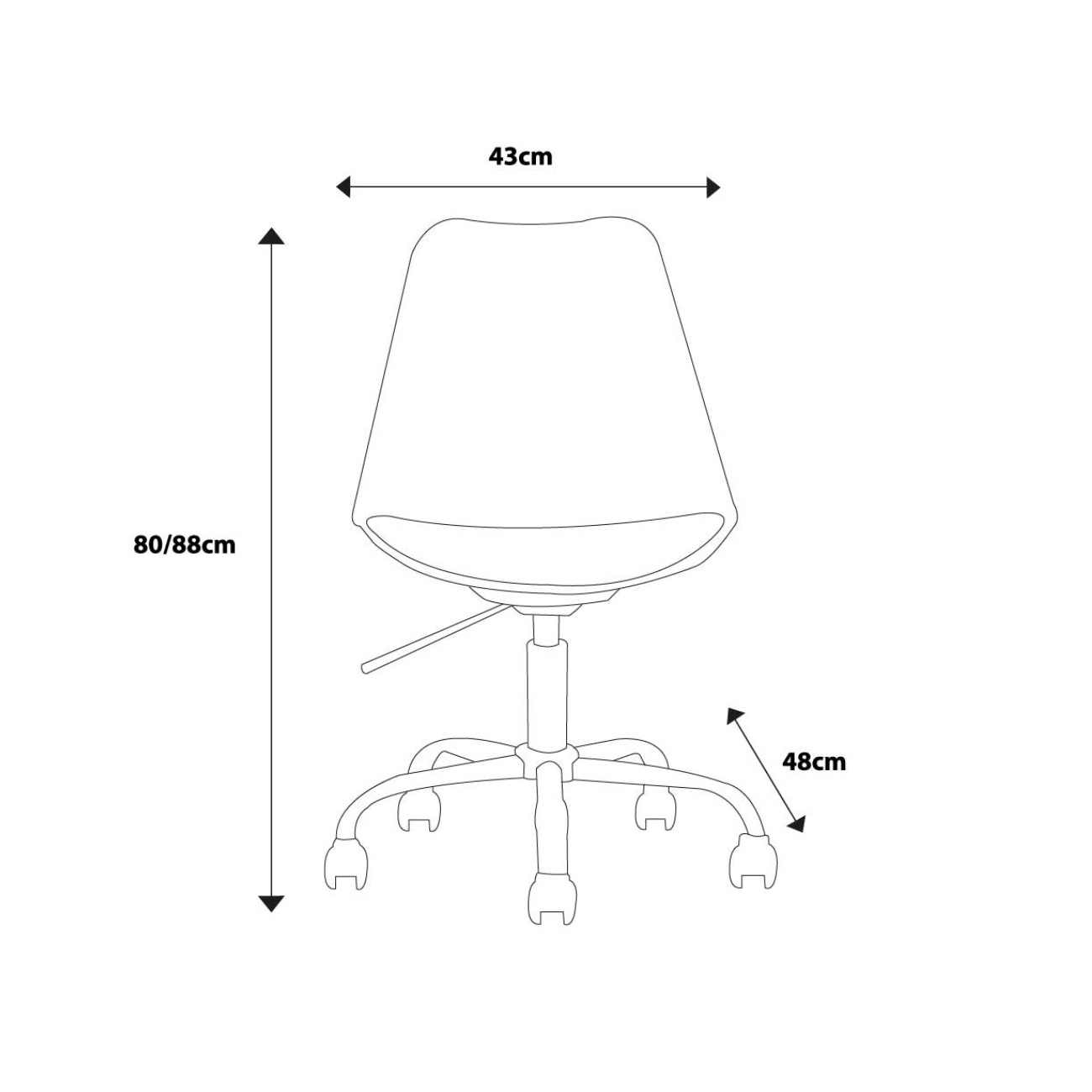 Foto 5 | Silla De Oficina Giratoria Negra Con Altura Ajustable,  Asiento En Vinipiel Y Base De Metal