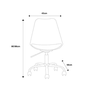 Foto 5 | Silla De Oficina Giratoria Negra Con Altura Ajustable, Asiento En Vinipiel Y Base De Metal