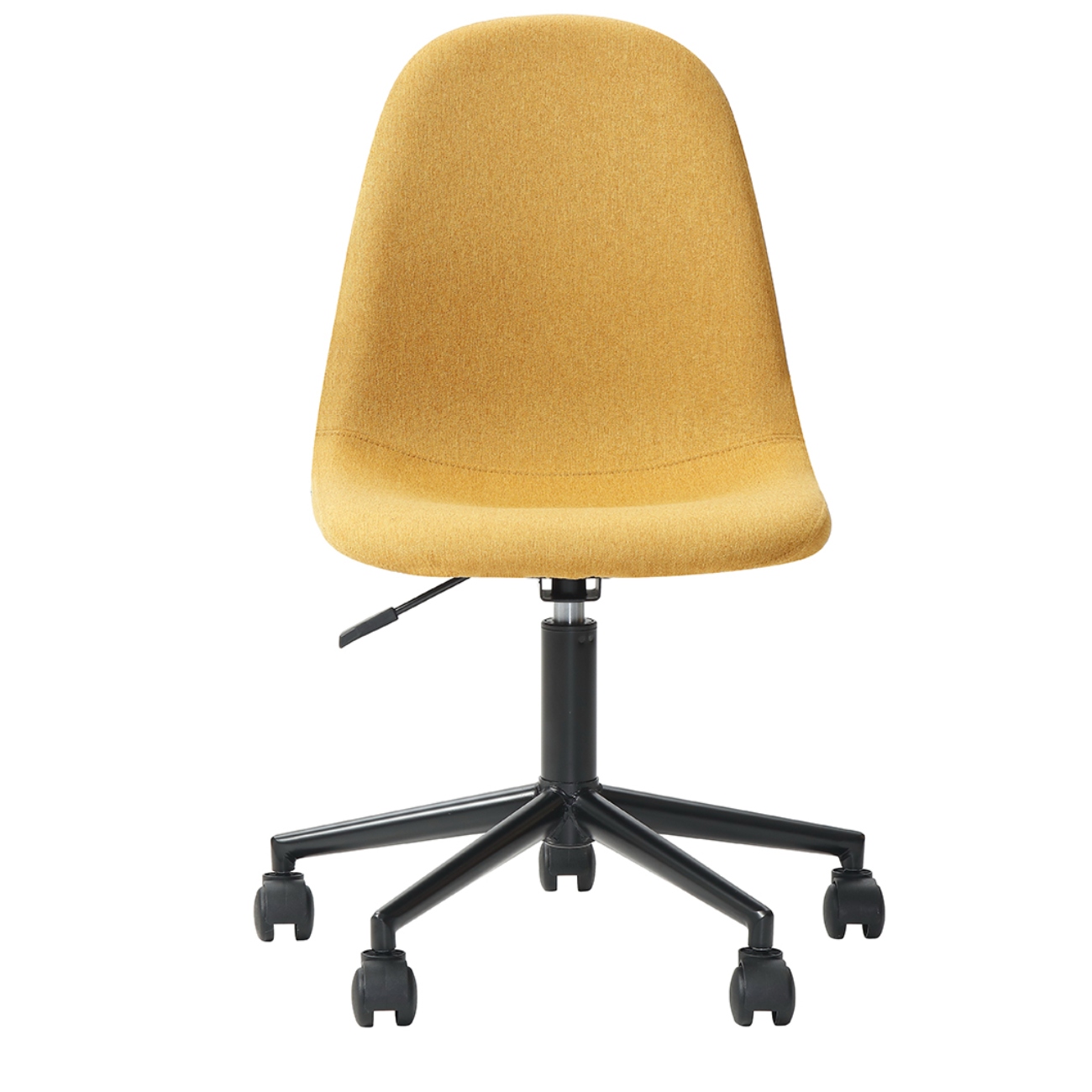 Silla De Oficina Giratoria Amarilla Con Altura Ajustable Y Asiento Acolchado En Tela De Lino