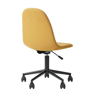 Foto 4 | Silla De Oficina Giratoria Amarilla Con Altura Ajustable Y Asiento Acolchado En Tela De Lino