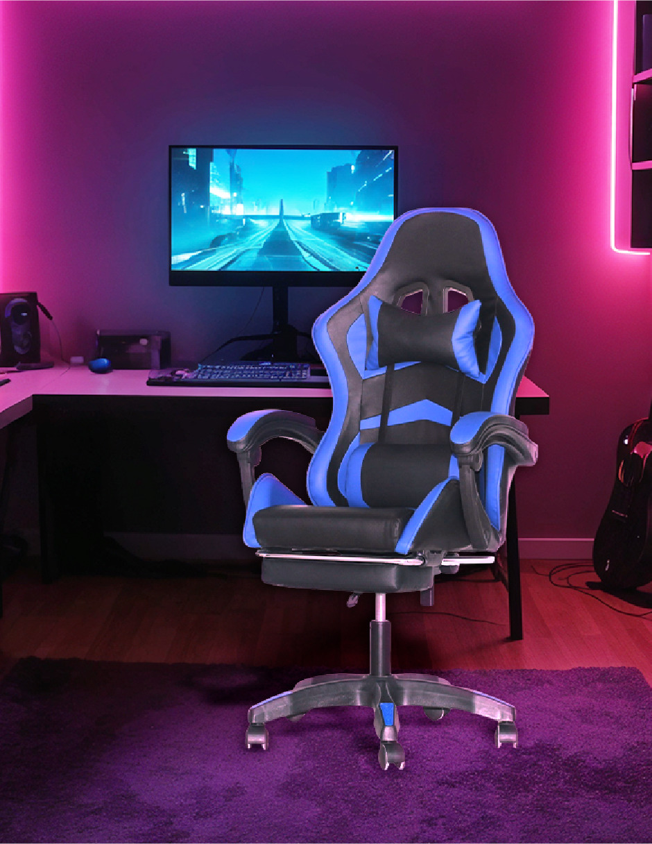 Foto 2 | Silla Gamer Ergonómica Titano sin Reposapiés Raven Azul