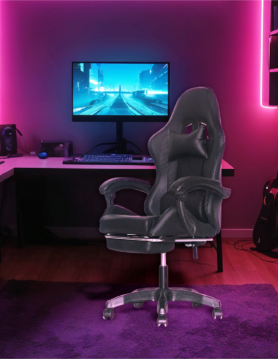 Foto 3 pulgar | Silla Gamer Ergonómica Titano sin Reposapiés Raven Negra