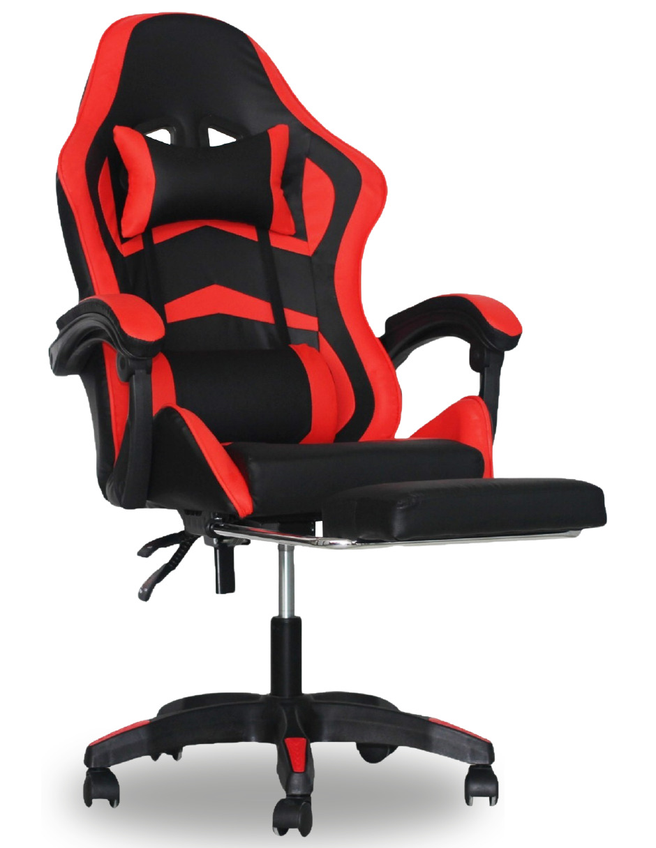 Foto 2 pulgar | Silla Gamer Titanio Ergonómica con Reposapiés Raven Roja