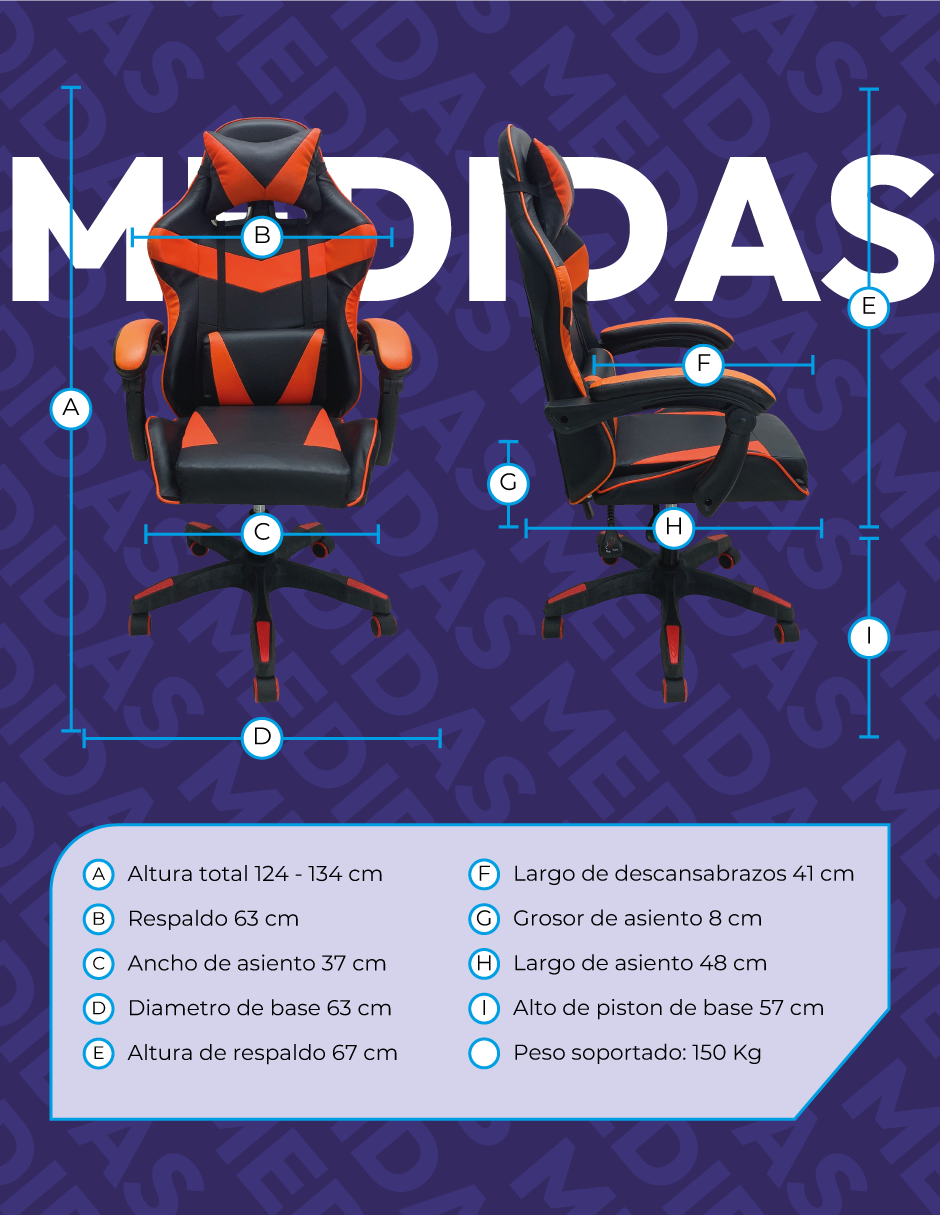 Foto 5 pulgar | Silla Gamer Titanio Ergonómica Sin Reposapiés Raven Rojo