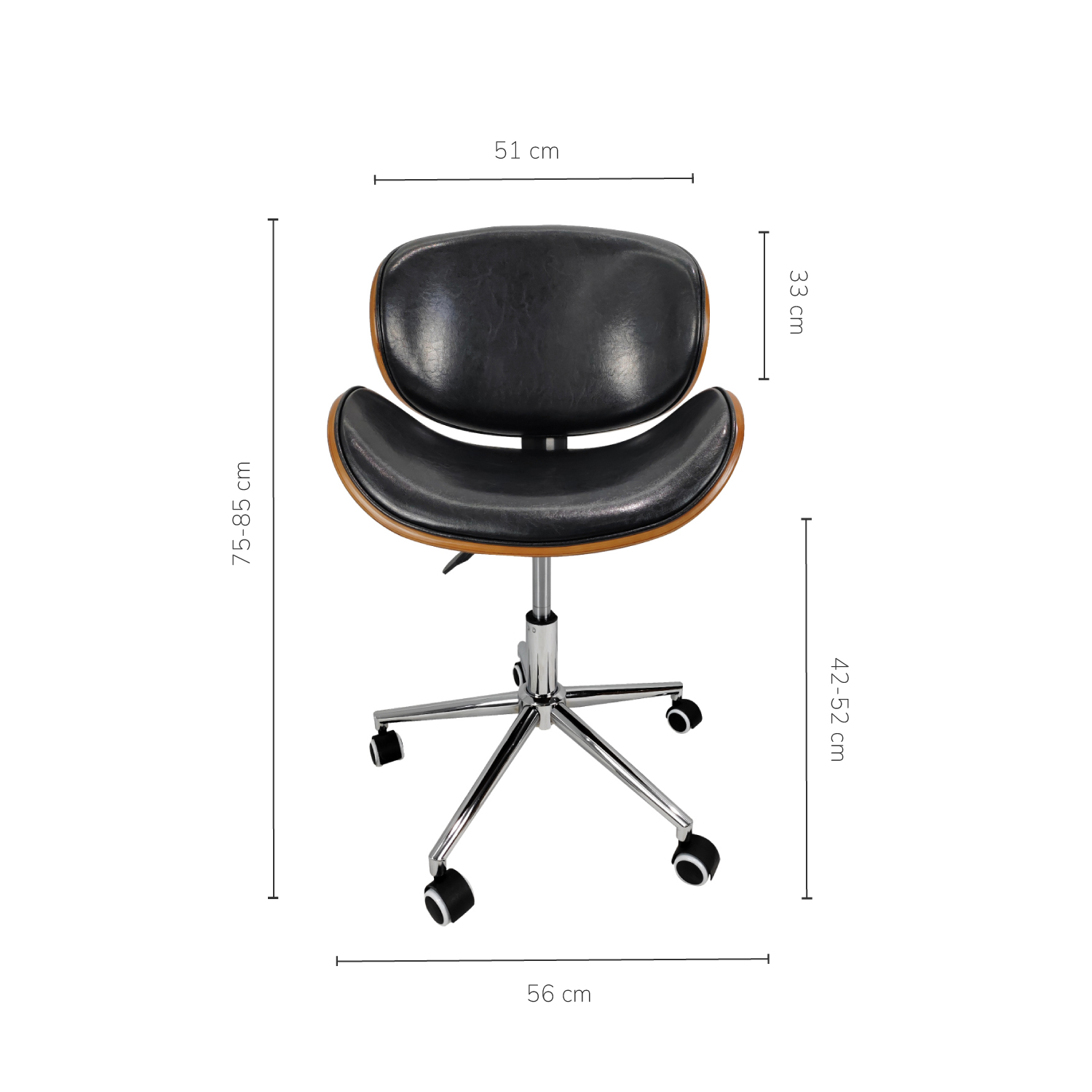 Foto 4 pulgar | Silla De Escritorio Top Living Tango-n De Pu Y Madera Negra