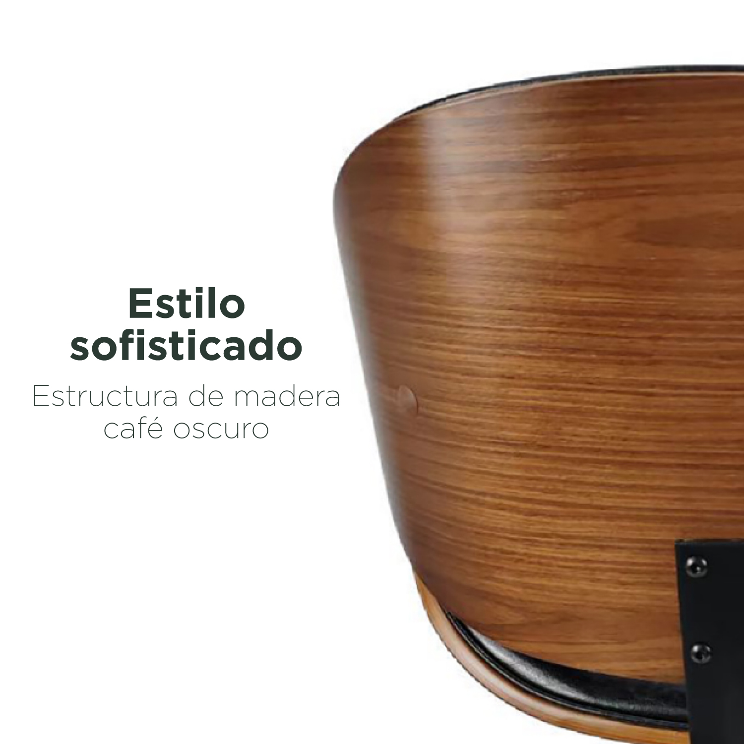 Foto 4 | Silla De Escritorio Top Living Tango-n De Pu Y Madera Negra