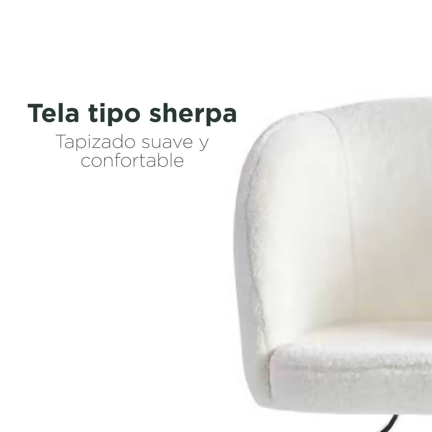 Foto 5 pulgar | Silla De Oficina Tipo Sherpa Top Living Jazmín Color Blanca