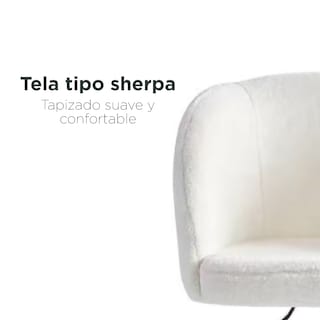 Foto 4 | Silla De Oficina Tipo Sherpa Top Living Jazmín Color Blanca