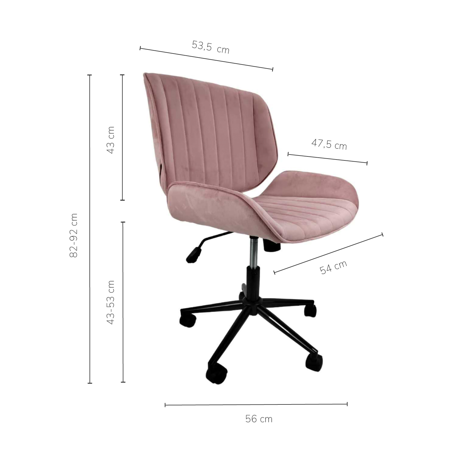 Foto 4 pulgar | Silla De Escritorio Top Living Hortensia Acanalada De Terciopelo Rosa