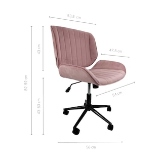 Foto 3 | Silla De Escritorio Top Living Hortensia Acanalada De Terciopelo Rosa