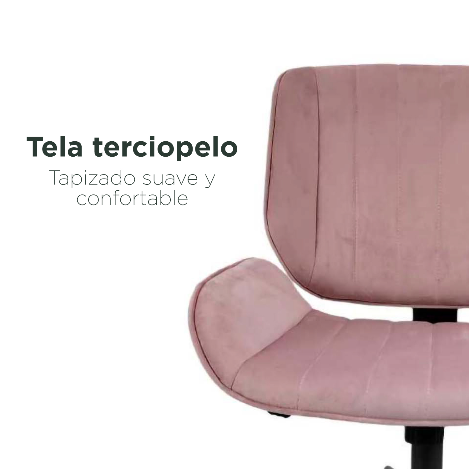 Foto 4 | Silla De Escritorio Top Living Hortensia Acanalada De Terciopelo Rosa