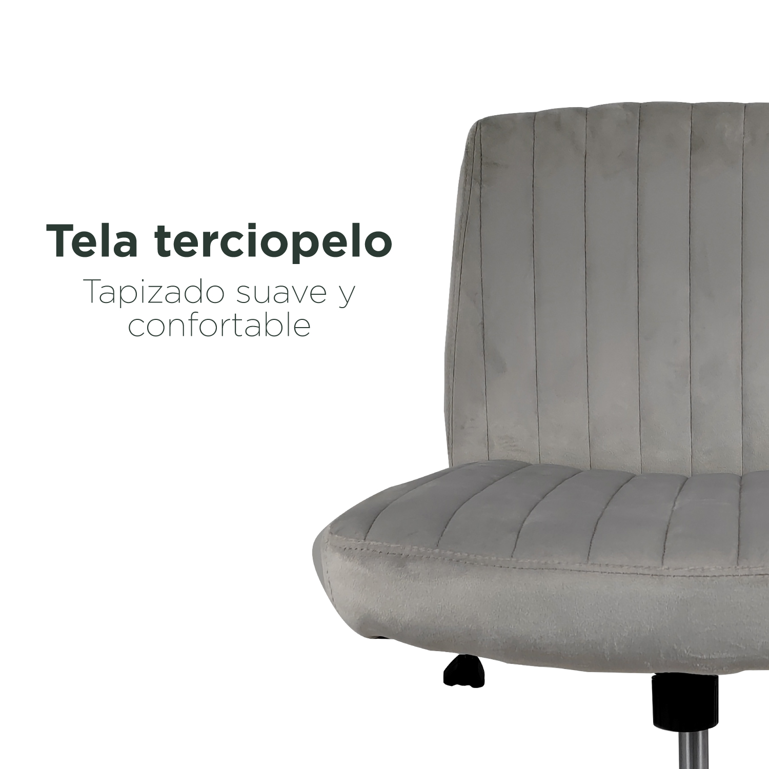 Foto 5 | Silla De Oficina Acanalada Top Living Gardenia De Terciopelo Gris Claro