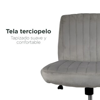 Foto 5 | Silla De Oficina Acanalada Top Living Gardenia De Terciopelo Gris Claro