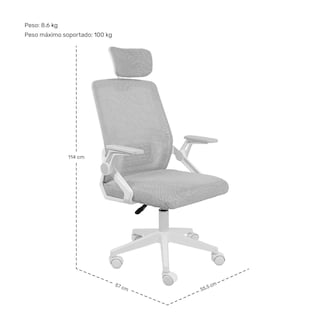 Foto 7 | Set Escritorio Blanco Repisas + Silla Ergonómica Ejecutiva Rack & Pack